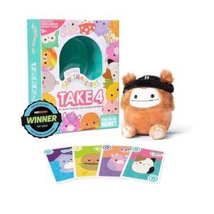 Take4 Original Squishmallows Card Game With 4.5” Squishmallow